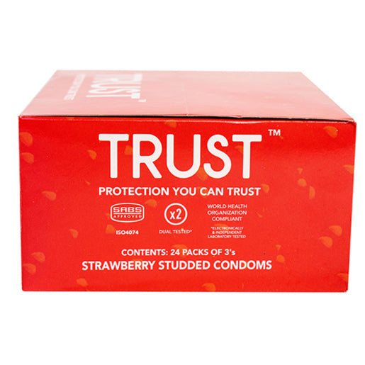 CONDOM TRUST STUDDED STRAWBERRY 3s x24~