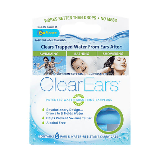 CLEAREARS WATER ABSORBING EARPLUGS 5 PAIR