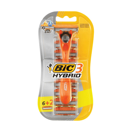 BIC 3 HYBRID BLISTER 6+2 CARTRIDGES