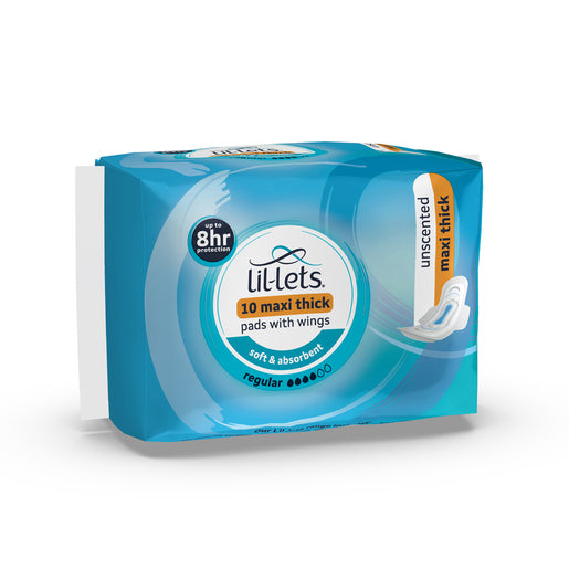 LIL-LETS MAX SANI PADS MINI UNSCENTED 10