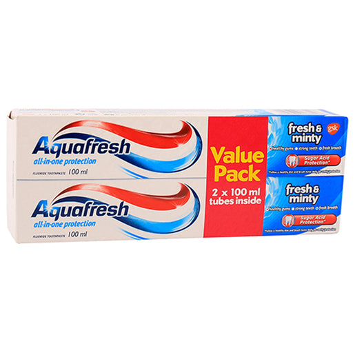 AQUAFRESH MINTY TWIN PACK  2X100ML ~