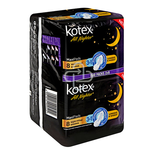 KOTEX MAXI ALL NIGHTER WINGS DUO 16