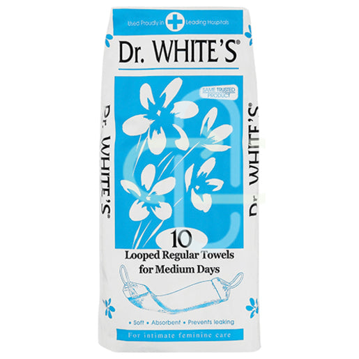 DR WHITES SANITARY TOWELS REG LOOPED 10