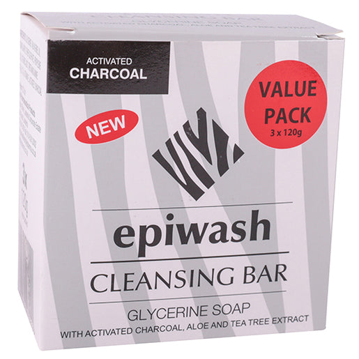 EPIWASH SOAP CHARC+TEATREE+ALOE VP 120X3